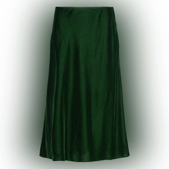Ralph Lauren Dresses & Skirts - Lauren Ralph Lauren Green Women's Velvet A-Line Midi Skirt Size 8